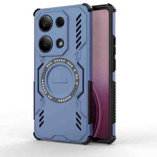 For Redmi Note 13 Pro 4G Global Butterfly Armor MagSafe Magnetic Ring Shockproof Phone Case(Blue)