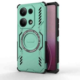 For Redmi Note 13 Pro 4G Global Butterfly Armor MagSafe Magnetic Ring Shockproof Phone Case(Light Green)