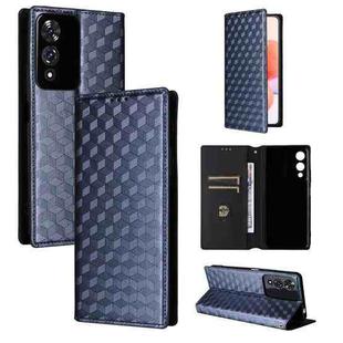 For Cubot A10 Cubic Grid Texture Flip Leather Phone Case(Blue)