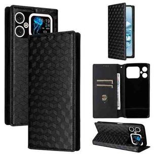 For Cubot A20 Cubic Grid Texture Flip Leather Phone Case(Black)