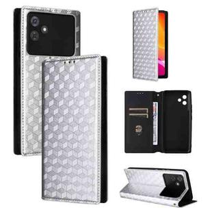 For Cubot Note 21 Cubic Grid Texture Flip Leather Phone Case(Silver)