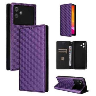 For Cubot Note 21 Cubic Grid Texture Flip Leather Phone Case(Purple)