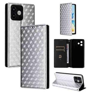For Cubot Note 40 Cubic Grid Texture Flip Leather Phone Case(Silver)