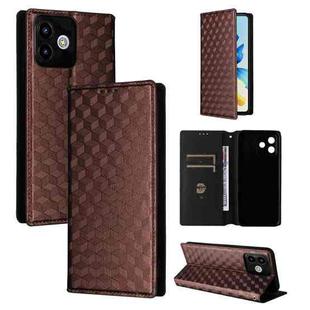 For Cubot Note 40 Cubic Grid Texture Flip Leather Phone Case(Brown)