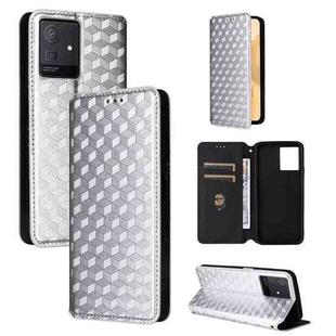 For Cubot Note 50 Cubic Grid Texture Flip Leather Phone Case(Silver)