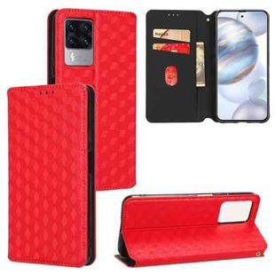 For Cubot X50 Cubic Grid Texture Flip Leather Phone Case(Red)