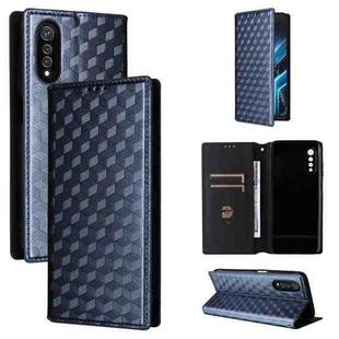 For Cubot X70 Cubic Grid Texture Flip Leather Phone Case(Blue)