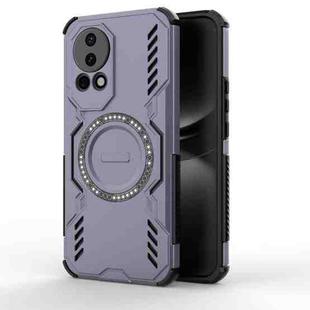 For Huawei nova 12 5G Butterfly Armor MagSafe Magnetic Ring Shockproof Phone Case(Purple)