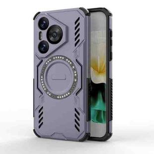 For Huawei Pura 70 Butterfly Armor MagSafe Magnetic Ring Shockproof Phone Case(Purple)