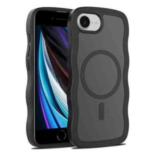 For iPhone SE 2022 / SE 2020 / 8 / 7 Skin Feel Wave Texture MagSafe Phone Case(Black)