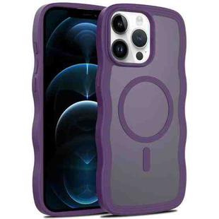 For iPhone 12 Pro Max Skin Feel Wave Texture MagSafe Phone Case(Purple)
