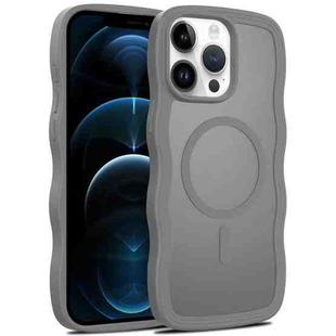 For iPhone 12 Pro Max Skin Feel Wave Texture MagSafe Phone Case(Grey)