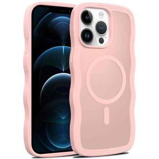 For iPhone 12 Pro Skin Feel Wave Texture MagSafe Phone Case(Pink)