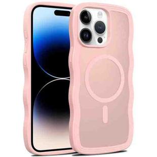 For iPhone 14 Pro Max Skin Feel Wave Texture MagSafe Phone Case(Pink)