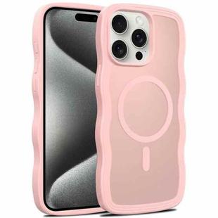 For iPhone 15 Pro Skin Feel Wave Texture MagSafe Phone Case(Pink)