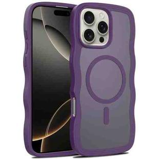 For iPhone 16 Pro Skin Feel Wave Texture MagSafe Phone Case(Purple)