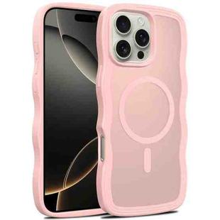 For iPhone 16 Pro Skin Feel Wave Texture MagSafe Phone Case(Pink)