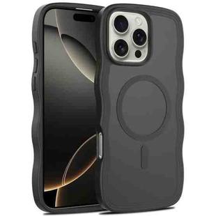 For iPhone 16 Pro Max Skin Feel Wave Texture MagSafe Phone Case(Black)