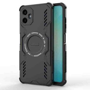For Samsung Galaxy A06 4G Butterfly Armor MagSafe Magnetic Ring Shockproof Phone Case(Black)