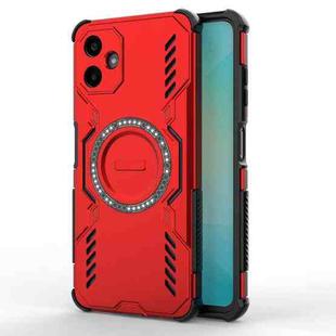For Samsung Galaxy A06 4G Butterfly Armor MagSafe Magnetic Ring Shockproof Phone Case(Red)