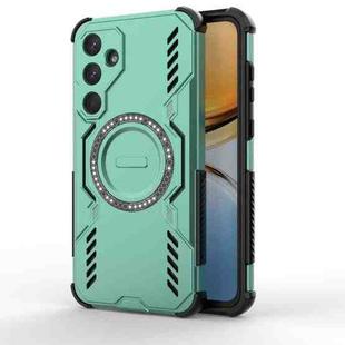 For Samsung Galaxy A55 5G Butterfly Armor MagSafe Magnetic Ring Shockproof Phone Case(Light Green)