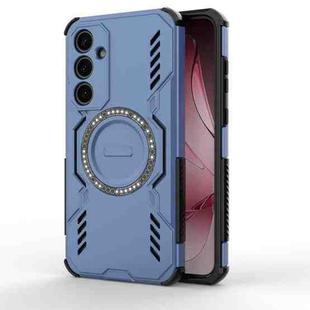 For Samsung Galaxy A35 5G Butterfly Armor MagSafe Magnetic Ring Shockproof Phone Case(Blue)