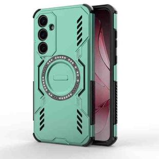 For Samsung Galaxy A35 5G Butterfly Armor MagSafe Magnetic Ring Shockproof Phone Case(Light Green)
