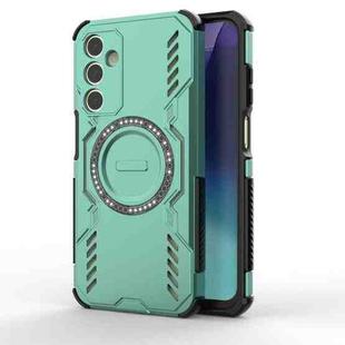 For Samsung Galaxy A25 5G Butterfly Armor MagSafe Magnetic Ring Shockproof Phone Case(Light Green)
