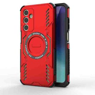 For Samsung Galaxy A25 5G Butterfly Armor MagSafe Magnetic Ring Shockproof Phone Case(Red)