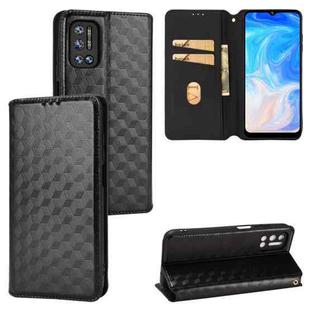 For Doogee N40 Pro Cubic Grid Texture Flip Leather Phone Case(Black)