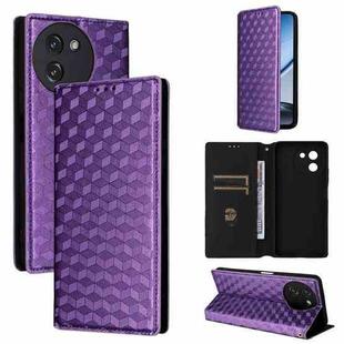 For Doogee Note 59 / Note 59 Pro Cubic Grid Texture Flip Leather Phone Case(Purple)