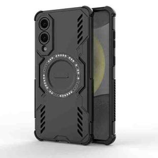 For Samsung Galaxy S25 Edge 5G Butterfly Armor MagSafe Magnetic Ring Shockproof Phone Case(Black)