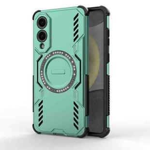 For Samsung Galaxy S25 Edge 5G Butterfly Armor MagSafe Magnetic Ring Shockproof Phone Case(Light Green)