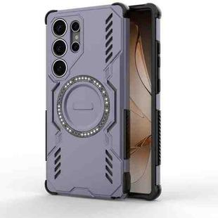 For Samsung Galaxy S25 Ultra 5G Butterfly Armor MagSafe Magnetic Ring Shockproof Phone Case(Purple)