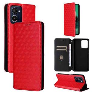 For HMD Pulse / Pulse+ / Pulse Pro Cubic Grid Texture Flip Leather Phone Case(Red)