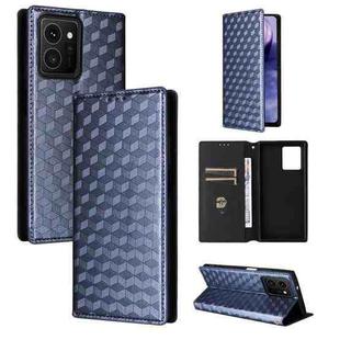 For HMD Skyline Cubic Grid Texture Flip Leather Phone Case(Blue)