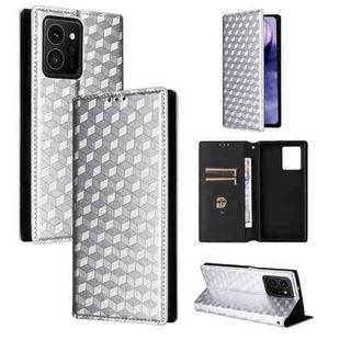 For HMD Skyline Cubic Grid Texture Flip Leather Phone Case(Silver)