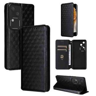 For vivo S18 5G / V30 Cubic Grid Texture Flip Leather Phone Case(Black)