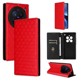 For vivo X200 Pro 5G Cubic Grid Texture Flip Leather Phone Case(Red)