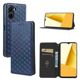 For vivo Y16 4G 2022 Cubic Grid Texture Flip Leather Phone Case(Blue)