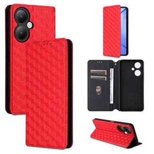 For vivo Y35+ 5G / Y35M+ 5G Cubic Grid Texture Flip Leather Phone Case(Red)