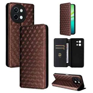 For vivo Y58 5G / Y38 5G / Y200i 5G Cubic Grid Texture Flip Leather Phone Case(Brown)