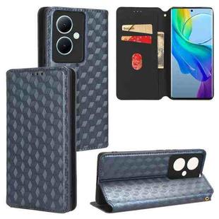 For vivo V29 Lite 5G / Y78 5G Global Cubic Grid Texture Flip Leather Phone Case(Blue)