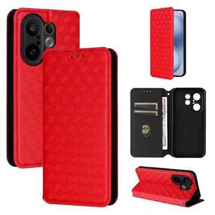For vivo X200 FE 5G / S30 Pro mini 5G Cubic Grid Texture Flip Leather Phone Case(Red)