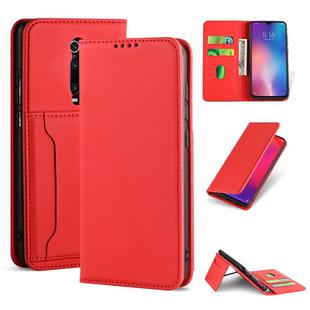 For Xiaomi Mi 9T / 9T Pro / Redmi K20 / K20 Pro Strong Magnetism Shockproof Horizontal Flip Liquid Feel Leather Case with Holder & Card Slots & Wallet(Red)
