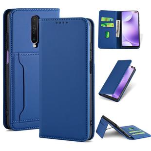 For Xiaomi Redmi K30 / K30 5G / Poco X2 Strong Magnetism Shockproof Horizontal Flip Liquid Feel Leather Case with Holder & Card Slots & Wallet(Blue)