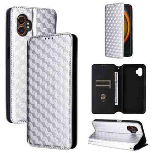 For Samsung Galaxy XCover 7 Pro Cubic Grid Texture Flip Leather Phone Case(Silver)