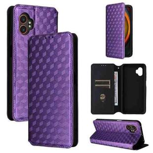 For Samsung Galaxy XCover 7 Pro Cubic Grid Texture Flip Leather Phone Case(Purple)