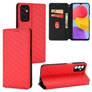 For Samsung Galaxy M13 4G Cubic Grid Texture Flip Leather Phone Case(Red)