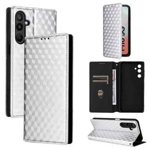 For Samsung Galaxy M16 5G / F16 5G Cubic Grid Texture Flip Leather Phone Case(Silver)
